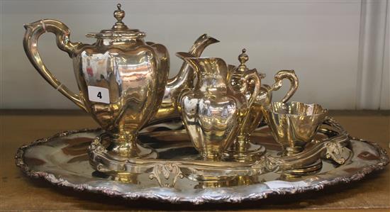 Sterling Silver tea set and tray